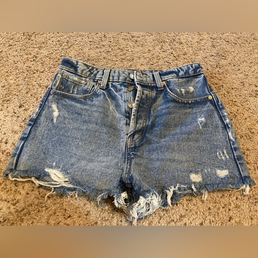 Wild Fable Shorts Women's Highest Rise Cutoff Mediun Wash Distressed Size 6
